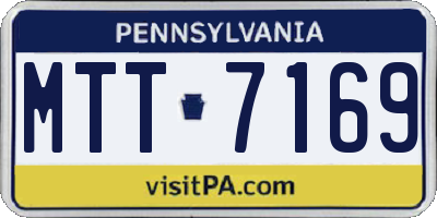 PA license plate MTT7169