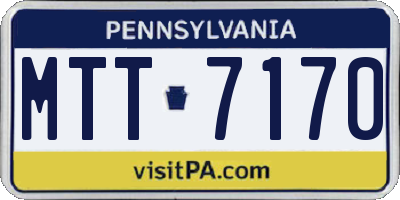 PA license plate MTT7170