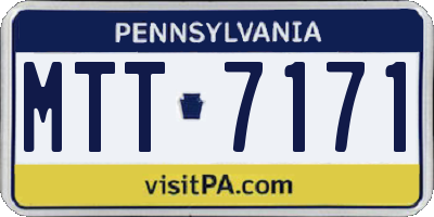PA license plate MTT7171
