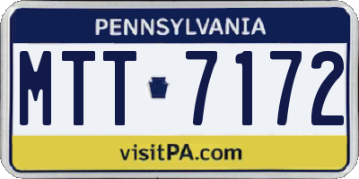 PA license plate MTT7172