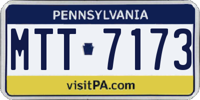 PA license plate MTT7173