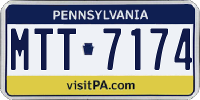 PA license plate MTT7174