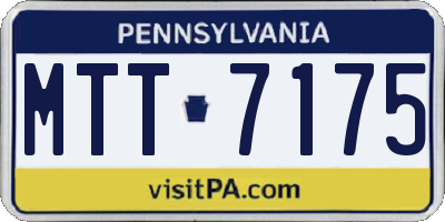 PA license plate MTT7175