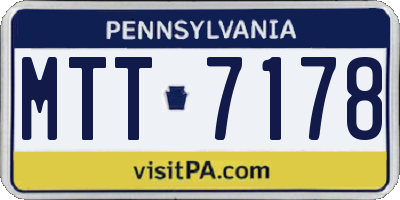 PA license plate MTT7178