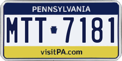 PA license plate MTT7181