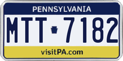PA license plate MTT7182