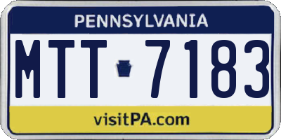 PA license plate MTT7183