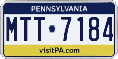 PA license plate MTT7184
