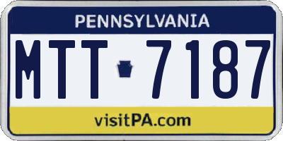 PA license plate MTT7187