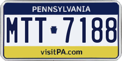 PA license plate MTT7188
