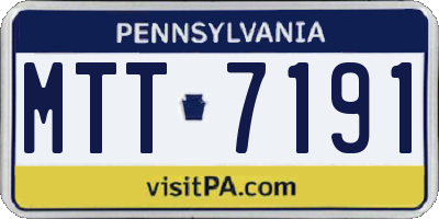 PA license plate MTT7191
