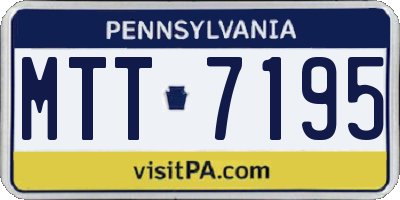 PA license plate MTT7195