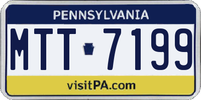 PA license plate MTT7199
