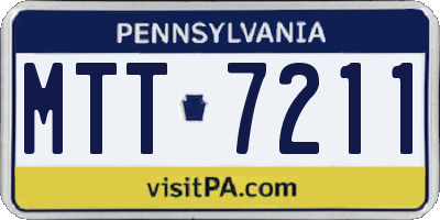 PA license plate MTT7211