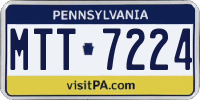 PA license plate MTT7224