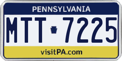 PA license plate MTT7225