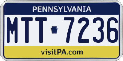 PA license plate MTT7236