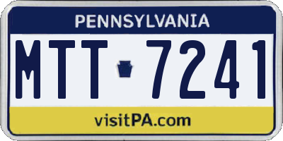 PA license plate MTT7241
