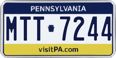 PA license plate MTT7244