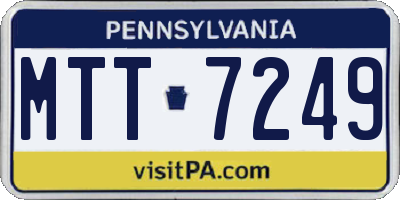 PA license plate MTT7249