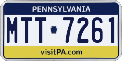 PA license plate MTT7261