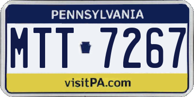 PA license plate MTT7267
