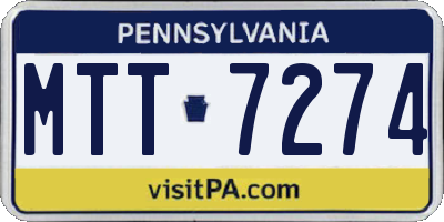 PA license plate MTT7274