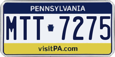 PA license plate MTT7275