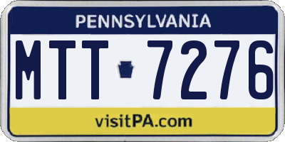 PA license plate MTT7276