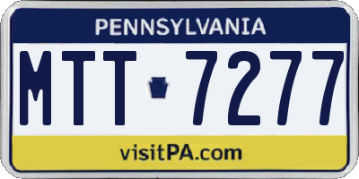 PA license plate MTT7277