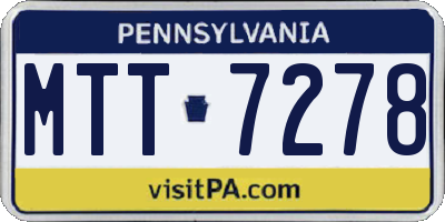 PA license plate MTT7278