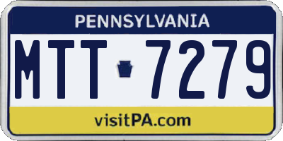 PA license plate MTT7279