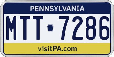 PA license plate MTT7286