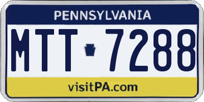 PA license plate MTT7288