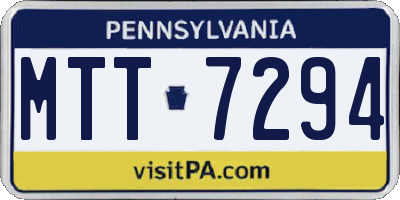 PA license plate MTT7294