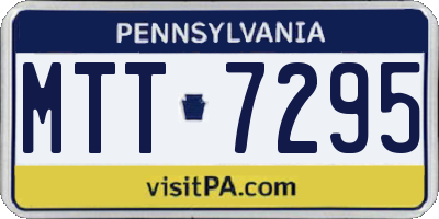 PA license plate MTT7295