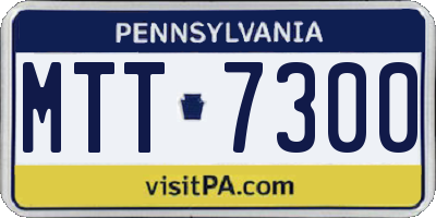 PA license plate MTT7300