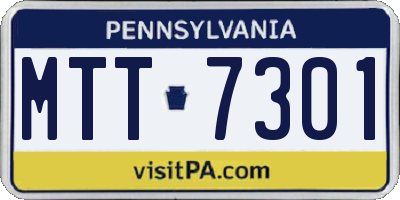 PA license plate MTT7301