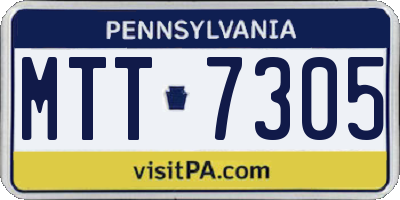 PA license plate MTT7305