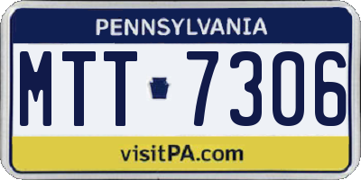 PA license plate MTT7306