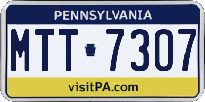 PA license plate MTT7307