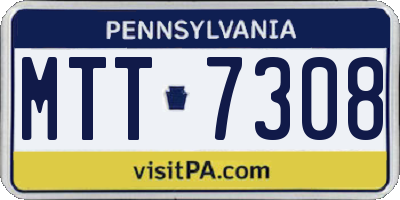 PA license plate MTT7308