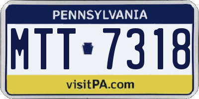 PA license plate MTT7318