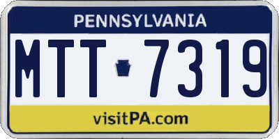 PA license plate MTT7319