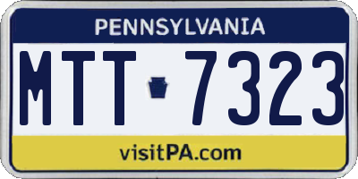 PA license plate MTT7323