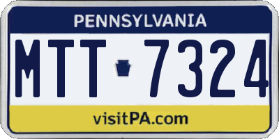 PA license plate MTT7324