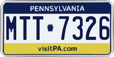 PA license plate MTT7326