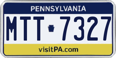 PA license plate MTT7327