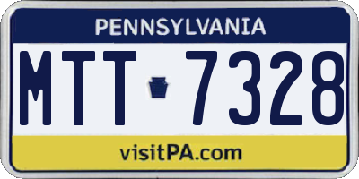 PA license plate MTT7328
