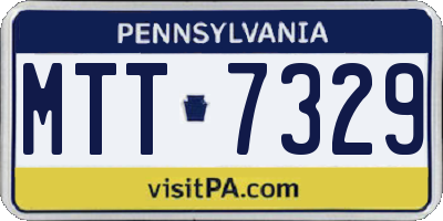PA license plate MTT7329